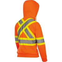 6924W Chandail &agrave; capuchon en molleton avec fermeture &agrave; glissi&egrave;re, Polyester, T-petit, Orange haute visibilit&eacute; SPOC Demo