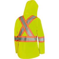 5628W The Rock Women's 300D  Quilted Safety Parka, Polyester/Polyurethane, High Visibility Lime-Yellow, X-Small SPOC Demo