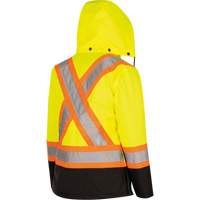5021BBW Women's  7-in-1 Waterproof Jacket with Hood, Polyester/Polyurethane, High Visibility Lime-Yellow, X-Small SPOC Demo