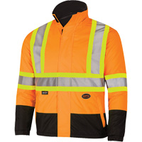 5770 Waterproof Reversible Safety Jacket, Polyester/Polyurethane, High Visibility Orange, Small SPOC Demo