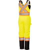 5041BBW Women's High-Visibility Waterproof Safety Overalls, Polyester, X-Small, Black/High Visibility Lime-Yellow SPOC Demo