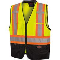 6895 High-Visibility Zip Front Bi-Colour Safety Vest, Black/High Visibility Lime-Yellow, 2X-Large/3X-Large, Polyester SPOC Demo