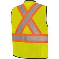 6895 High-Visibility Zip Front Bi-Colour Safety Vest, Black/High Visibility Lime-Yellow, 2X-Large/3X-Large, Polyester SPOC Demo