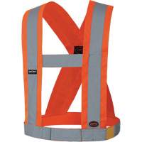 5491 High-Visibility 4" Wide Adjustable Safety Sash, Meets/Exceeds CSA Z96 Class 2 - Level 2, High Visibility Orange, Silver Reflective Colour, One Size SPOC Demo