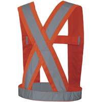 5491 High-Visibility 4" Wide Adjustable Safety Sash, Meets/Exceeds CSA Z96 Class 2 - Level 2, High Visibility Orange, Silver Reflective Colour, One Size SPOC Demo