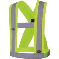 5493 High-Visibility 4" Wide Adjustable Safety Sash, Meets/Exceeds CSA Z96 Class 2 - Level 2, High Visibility Lime-Yellow, Silver Reflective Colour, One Size SPOC Demo
