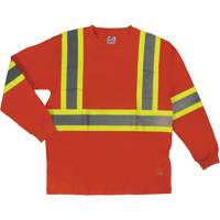 Long Sleeve Safety T-Shirt, Cotton, X-Small, High Visibility Orange SPOC Demo