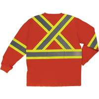 Long Sleeve Safety T-Shirt, Cotton, X-Small, High Visibility Orange SPOC Demo
