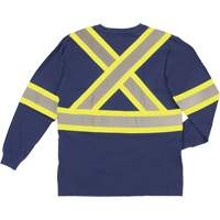 Long Sleeve Safety T-Shirt, Cotton, X-Small, Navy Blue SPOC Demo