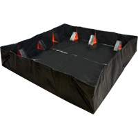 Berme d&eacute;ployable &agrave; mur IBX, Capacit&eacute; 2244 gal. US, 12' la x 25' lo x 12" h, Support &agrave; encliqueter SPOC Demo