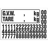 Trousse de num&eacute;rotation de la masse brute du v&eacute;hicule (MBV) pour camion, Num&eacute;ros/lettres/ponctuation assortis, Noir SPOC Demo