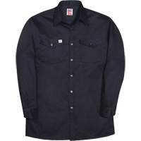 Long-Sleeve Industrial Work Shirt, Men's, Small, Navy Blue SPOC Demo