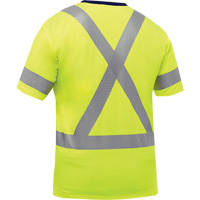Bisley&reg; X-Back Short Sleeve Shirt, Poly-Cotton, Small, High Visibility Lime-Yellow SPOC Demo