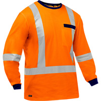 Bisley&reg; X-Back Long Sleeve Shirt, Poly-Cotton, Small, High Visibility Orange SPOC Demo