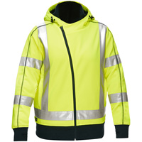Coton ouat&eacute; doubl&eacute; de sherpa avec capuchon &agrave; fermeture &eacute;clair compl&egrave;te et X au dos Bisley pour femmes, Petit, Jaune lime haute visibilit&eacute; SPOC Demo