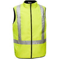 Veste bouffante r&eacute;versible avec X au dos Bisley, Jaune lime haute visibilit&eacute;, Petit, Polyester SPOC Demo