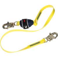 Coated Web Shock-Absorbing Lanyard, 6', Snap Hook Center, Snap Hook Leg Ends SPOC Demo