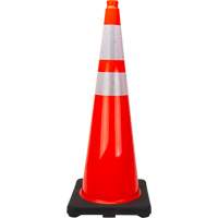C&ocirc;ne de signalisation de premi&egrave;re qualit&eacute;, 36", Orange, Bande(s) r&eacute;fl&eacute;chissante(s) 4" & 6" SPOC Demo