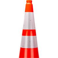 C&ocirc;ne de signalisation de premi&egrave;re qualit&eacute;, 36", Orange, Bande(s) r&eacute;fl&eacute;chissante(s) 4" & 6" SPOC Demo