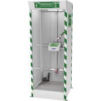 Cabine de douche d'urgence et douche oculaire/faciale couverte avec pompe de puisard SPOC Demo