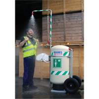 Douche d'urgence mobile et ind&eacute;pendant avec douche oculaire et faciale, Capacit&eacute; 30 gal., Conformit&eacute; Aucune SPOC Demo