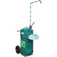 Douche d'urgence isol&eacute;e, mobile et autonome avec douche oculaire et faciale, Capacit&eacute; 30 gal., Conformit&eacute; Aucune SPOC Demo