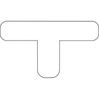 Formes pour le marquage des planchers, T, 9,5" lo x 6,5" la, Blanc, Vinyle SPOC Demo