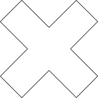 Formes pour le marquage des planchers, Croix, 9,5" lo x 3,5" la, Blanc, Vinyle SPOC Demo
