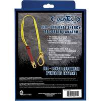 External Energy Absorber Lanyard with 2-1/4" Hook in Retail Box, 6', Snap Hook Center, Snap Hook Leg Ends, Polyester SPOC Demo