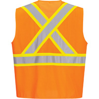 Veste de s&eacute;curit&eacute; &agrave; bandes contrastantes, Orange haute visibilit&eacute;, Petit, Polyester SPOC Demo
