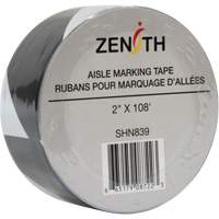 Ruban pour marquage d'all&eacute;es, 2" x 108', PVC, Noir et blanc SPOC Demo
