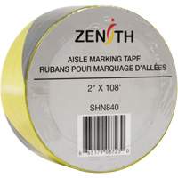 Ruban pour marquage d'all&eacute;es, 2" x 108', PVC, Noir et jaune SPOC Demo