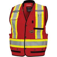 6678 High-Visibility Antimicrobial Mesh-Back Surveyor Vest, Red, Small, Polyester SPOC Demo