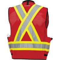 6678 High-Visibility Antimicrobial Mesh-Back Surveyor Vest, Red, Small, Polyester SPOC Demo
