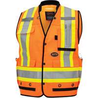 6680 High-Visibility Antimicrobial Mesh-Back Surveyor Vest, High Visibility Orange, Small, Polyester SPOC Demo