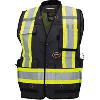 6679 High-Visibility Antimicrobial Mesh-Back Surveyor Vest, Black, Small, Polyester SPOC Demo