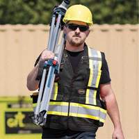 6679 High-Visibility Antimicrobial Mesh-Back Surveyor Vest, Black, Small, Polyester SPOC Demo