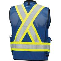 6681 High-Visibility Antimicrobial Mesh-Back Surveyor Vest, Royal Blue, Small, Polyester SPOC Demo