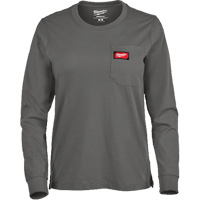 T-shirt &agrave; manches longues avec poches GRIDIRON, Femmes, T-petit, Gris SPOC Demo