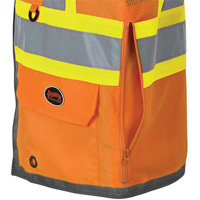Pioneer Mesh Back Zip Front Surveyor Safety Vest, High Visibility Orange, Small, Polyester SPOC Demo