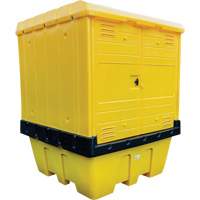 Hard Cover IBC Spill Pallet, 70" L x 70" W x 90" H, 1135 lbs. Load Capacity SPOC Demo