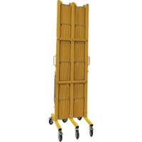 Barri&egrave;re extensible, 84" h x 20' lo, Jaune SPOC Demo