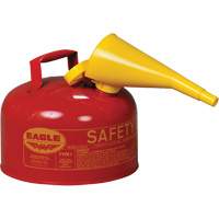 Safety Can for Flammables with Funnel, Type I, Galvanized Steel, 2.5 US gal., Red, FM Approved/UL/ULC Listed SPOC Demo
