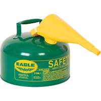 Safety Can for Combustibles with Funnel, Type I, Galvanized Steel, 2.5 US gal., Green, FM Approved/UL/ULC Listed SPOC Demo