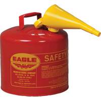 Safety Can for Flammables with Funnel, Type I, Galvanized Steel, 5 US gal., Red, FM Approved/UL/ULC Listed SPOC Demo