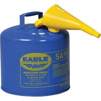 Safety Can for Kerosene with Funnel, Type I, Galvanized Steel, 5 US gal., Blue, FM Approved/UL/ULC Listed SPOC Demo