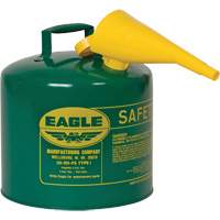 Safety Can for Combustibles with Funnel, Type I, Galvanized Steel, 5 US gal., Green, FM Approved/UL/ULC Listed SPOC Demo