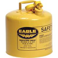 Safety Can for Diesel, Type I, Galvanized Steel, 5 US gal., Yellow, FM Approved/UL/ULC Listed SPOC Demo