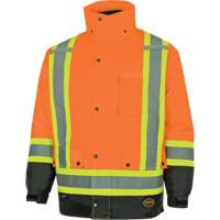 5056 Pioneer&reg; Yukon 7-in-1 Waterproof Winter Safety Parka, Polyester, Black/High Visibility Orange, X-Small SPOC Demo