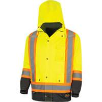 5057 Pioneer&reg; Yukon 7-in-1 Waterproof Winter Safety Parka, Polyester, Black/High Visibility Lime-Yellow, X-Small SPOC Demo